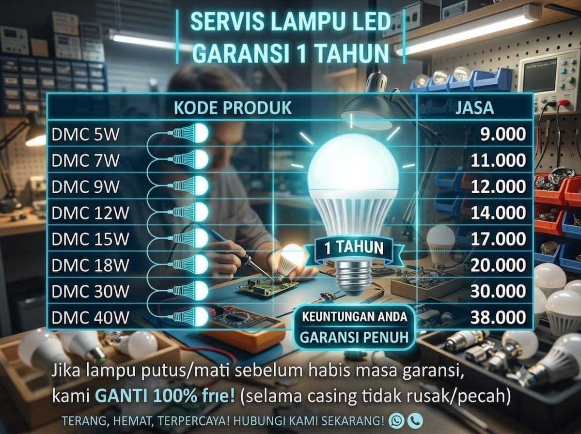 Gambar Produk Lampu LED baru/rekondisi