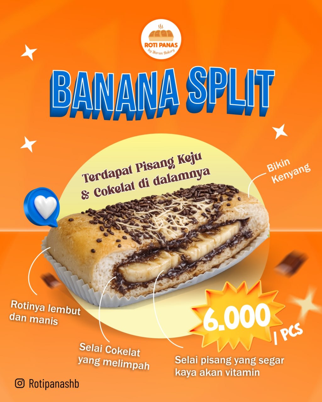 Gambar Produk Roti Banana Split