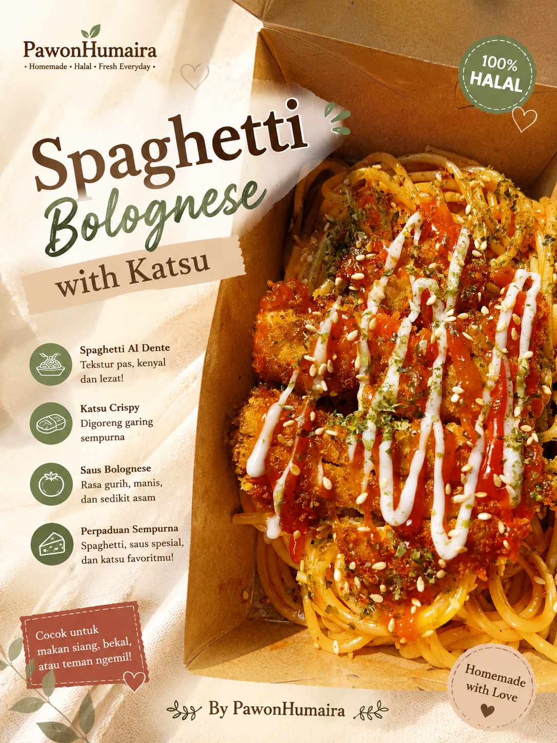 Gambar Produk Spaghetti bolognese with katsu