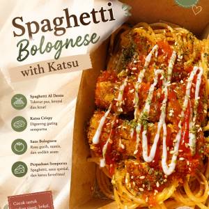 Spaghetti bolognese with katsu