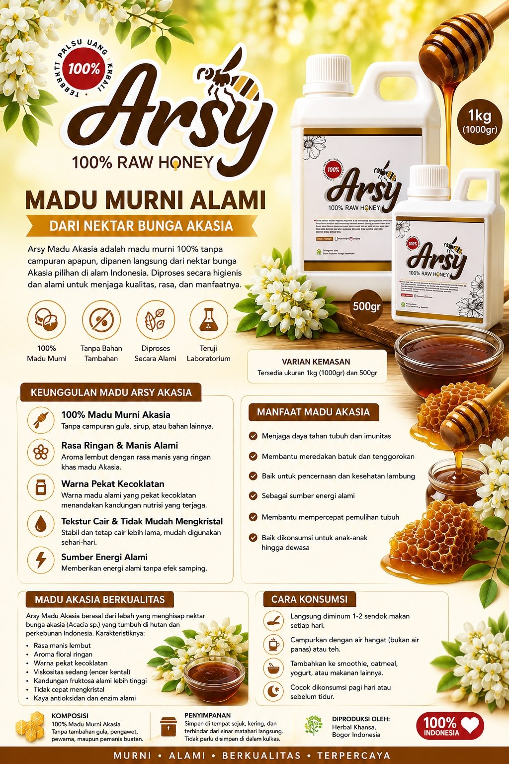 Gambar Produk Madu Arsy Raw Honey 500gr